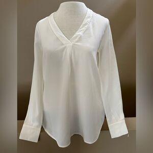 NWT J. Crew 100 % Silk Ivory Long Sleeve Top.